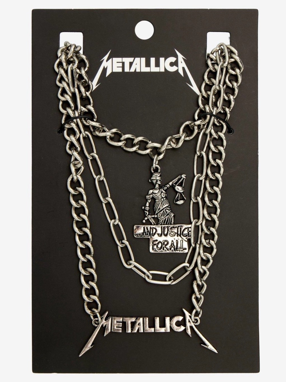 Metallica 🎸Silver-Tone Layered Necklace - Women's Men Accessories Unisex